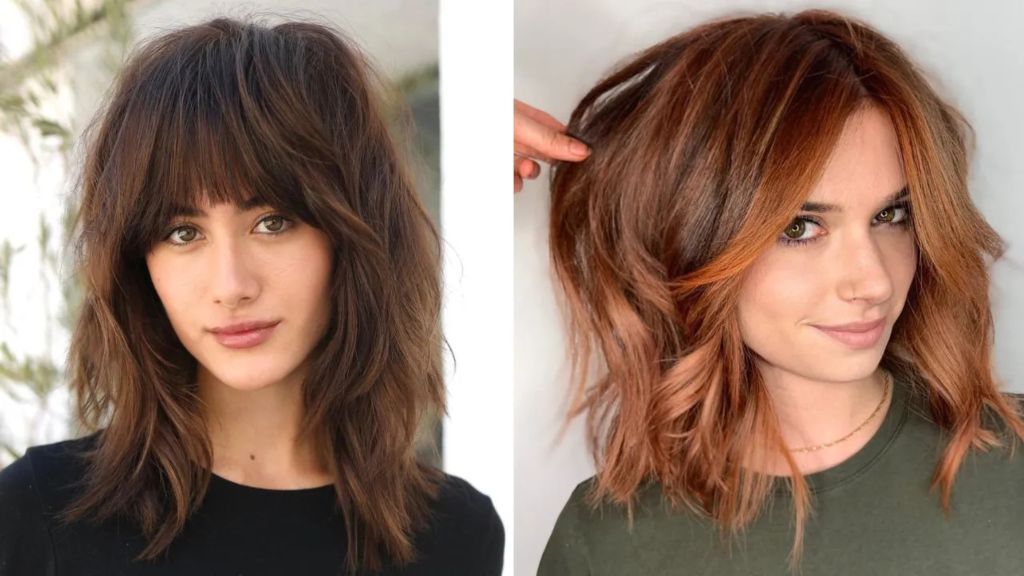 bangs shoulder length