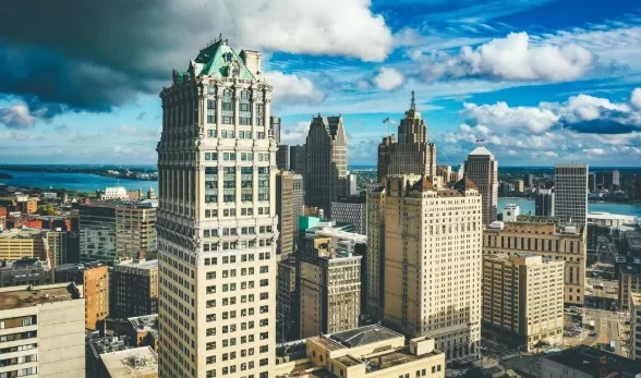 Aerial view of a vibrant cityscape with towering-east coast travel destinations