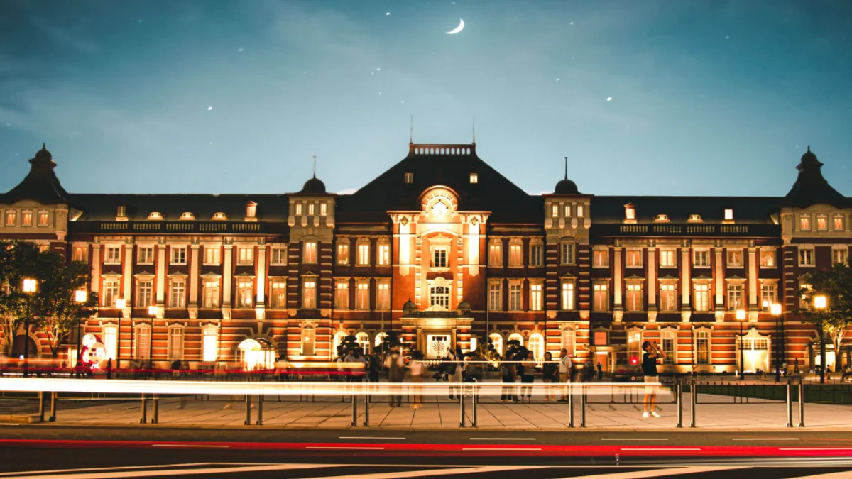 Illuminated historic building at night