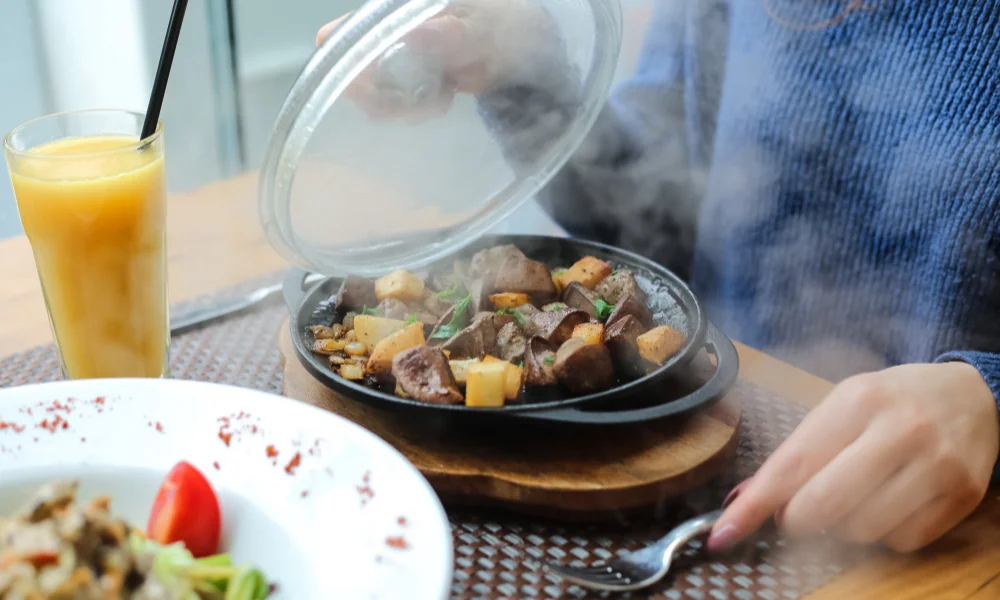 hot dish of roasted vegetables and meat-healthy slow cooker meals