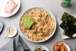 salmon rice bowl tiktok