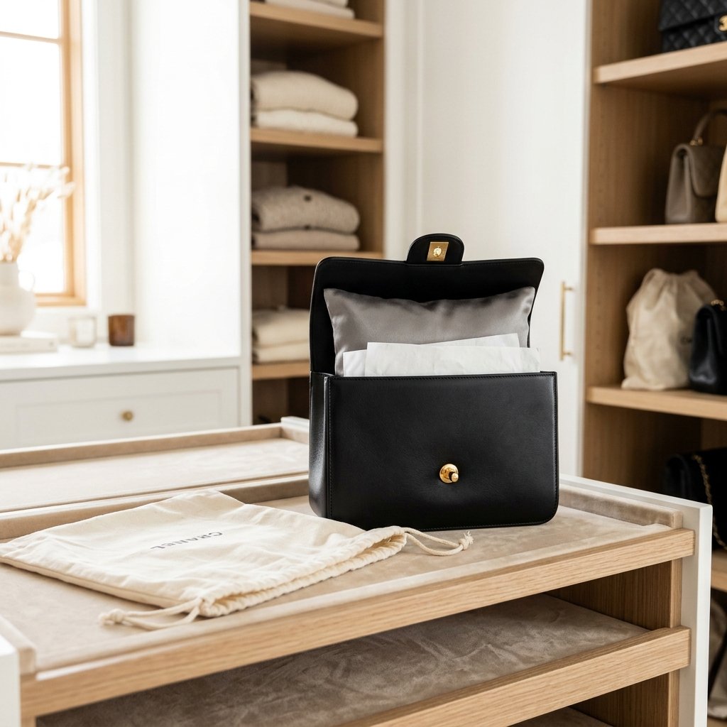 How do you store a designer bag to maintain its shape?