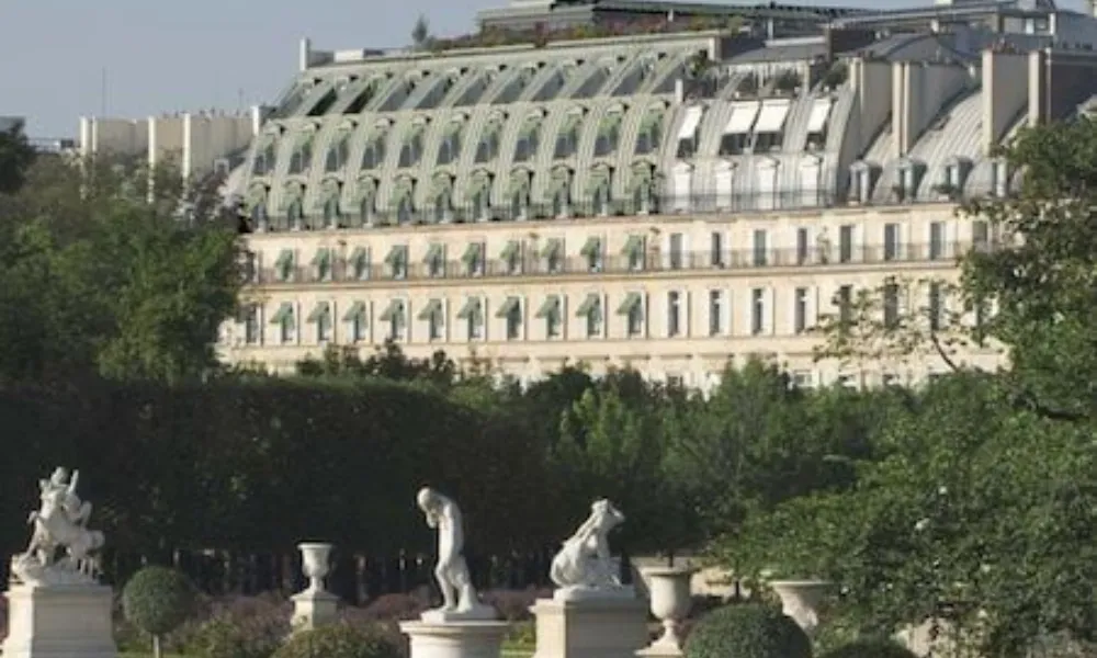 Historic luxury palace hotel Le Meurice overlooking Tuileries Garden for Best Hotels in Paris.