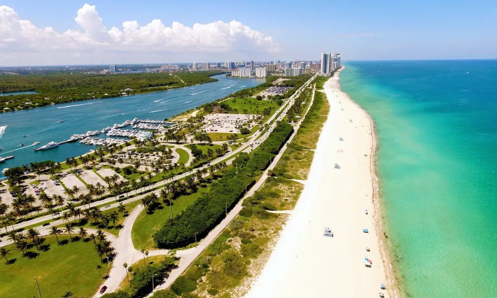 Haulover Park beach coastline and ocean scenery for Best Beaches in Miami.