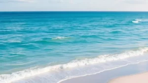 turquoise ocean shoreline and soft sand beach scenery for Best Beaches in Miami.