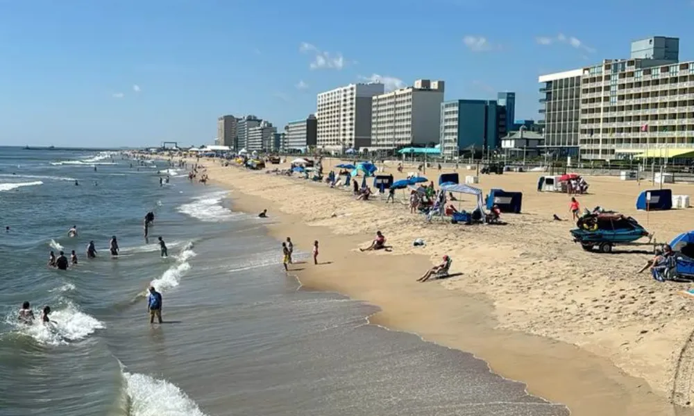 Busy oceanfront resort shoreline for Best Beaches in miami