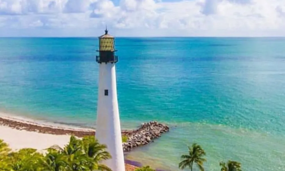 Bill Baggs Cape Florida State Park lighthouse and beach scenery for Best Beaches in Miami.