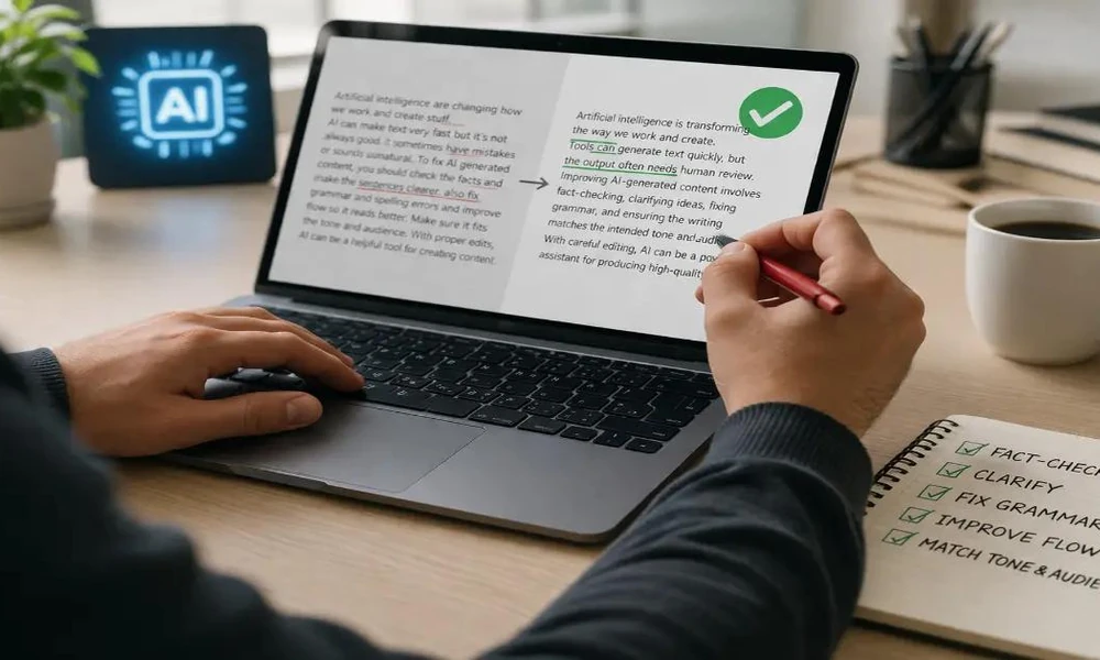 Writer comparing AI humanizer software