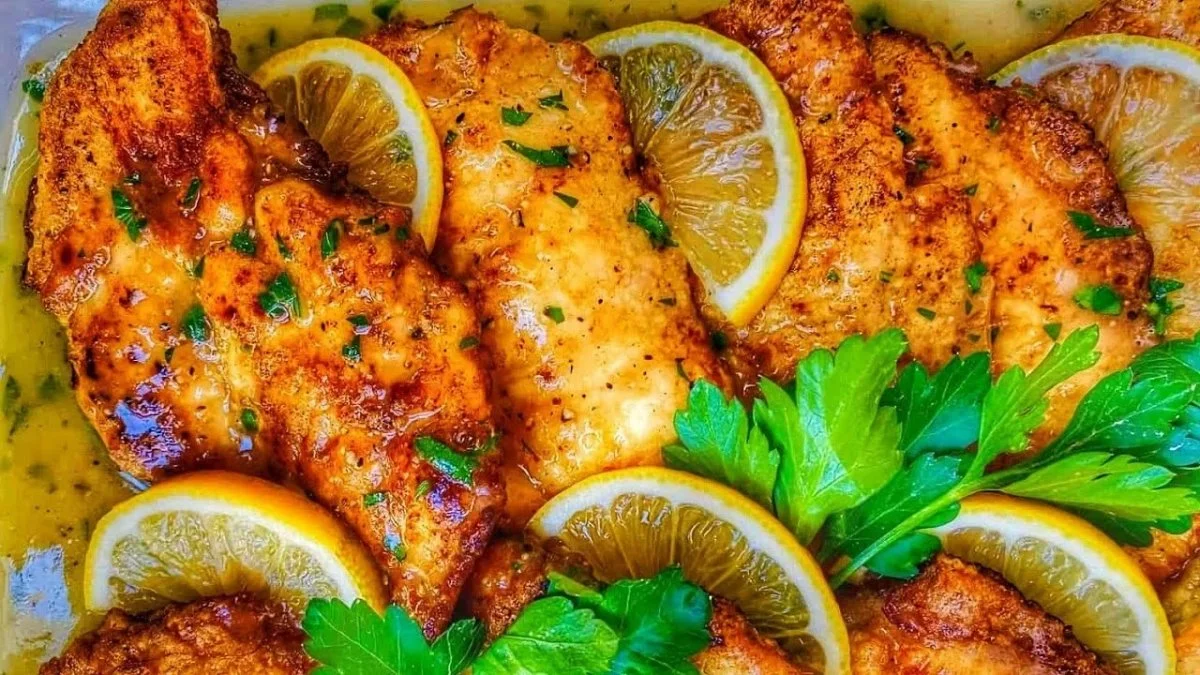 Golden-pan-seared chicken cutlets served in a lemon-herb sauce-One Pot Dinner Recipes