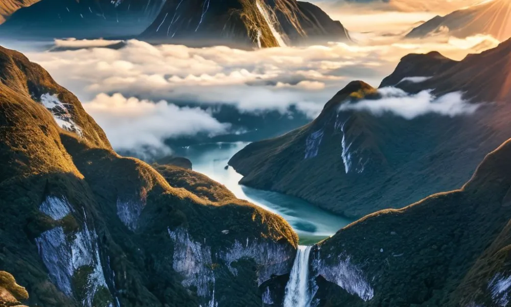 Scenic mountain peaks and fjord landscape at Milford Sound for Best Places to Visit in New Zealand.