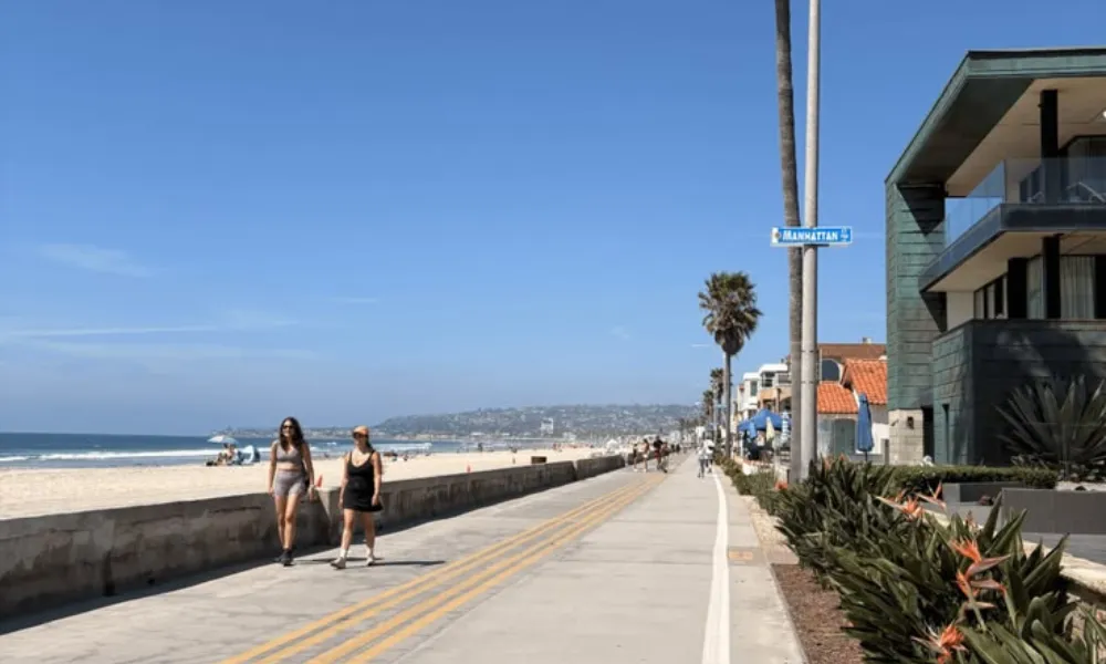 Mission Beach boardwalk and beachfront resort area for Best Hotels in San Diego.