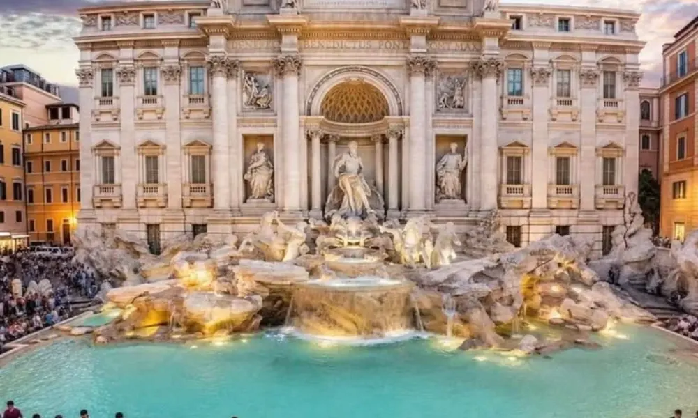 Trevi Fountain landmark in Rome, Italy for Best Places to Visit in Spring.